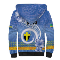 Tafea Vanuatu Sherpa Hoodie Hibiscus Sand Drawing with Pacific Pattern LT9 - Polynesian Pride