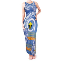 Tafea Vanuatu Tank Maxi Dress Hibiscus Sand Drawing with Pacific Pattern
