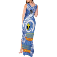 Tafea Vanuatu Tank Maxi Dress Hibiscus Sand Drawing with Pacific Pattern LT9 - Polynesian Pride