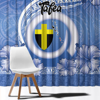 Tafea Vanuatu Window Curtain Hibiscus Sand Drawing with Pacific Pattern