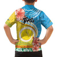 Torba Vanuatu Family Matching Off Shoulder Short Dress and Hawaiian Shirt Hibiscus Sand Drawing with Pacific Pattern LT9 - Polynesian Pride