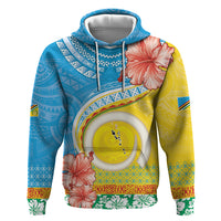 Torba Vanuatu Hoodie Hibiscus Sand Drawing with Pacific Pattern LT9 Pullover Hoodie Green Gold - Polynesian Pride
