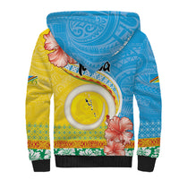 Torba Vanuatu Sherpa Hoodie Hibiscus Sand Drawing with Pacific Pattern