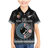 Custom Fiji and New Zealand Family Matching Mermaid Dress and Hawaiian Shirt Maori Fern Mix Tapa Tribal Unique