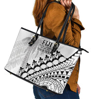 Custom Fiji Rugby Cibi Dance Leather Tote Bag Create History World Cup Sevens