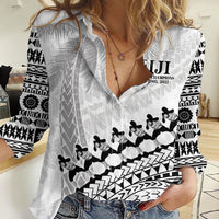 Custom Fiji Rugby Cibi Dance Women Casual Shirt Create History World Cup Sevens