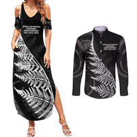 New Zealand Black Fern 7s Couples Matching Summer Maxi Dress and Long Sleeve Button Shirt History World Cup Sevens