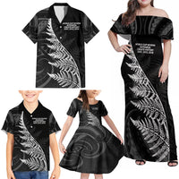 New Zealand Black Fern 7s Family Matching Off Shoulder Maxi Dress and Hawaiian Shirt History World Cup Sevens