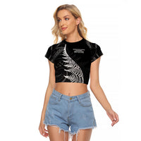 New Zealand Black Fern 7s Raglan Cropped T Shirt History World Cup Sevens