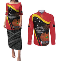 Personalised Papua Niugini Tok Pisin Wik Couples Matching Puletasi and Long Sleeve Button Shirt
