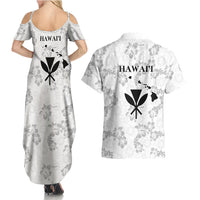 Hawaii Lei Kamehameha Couples Matching Summer Maxi Dress and Hawaiian Shirt Ke'oke'o Seamless Pattern Hibiscus Flower LT9 - Polynesian Pride