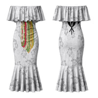 Hawaii Lei Kamehameha Family Matching Mermaid Dress and Hawaiian Shirt Ke'oke'o Seamless Pattern Hibiscus Flower LT9 Mom's Dress White - Polynesian Pride
