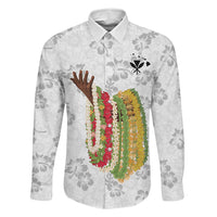 Hawaii Lei Kamehameha Family Matching Off Shoulder Maxi Dress and Hawaiian Shirt Ke'oke'o Seamless Pattern Hibiscus Flower LT9 Daughter's Dress White - Polynesian Pride