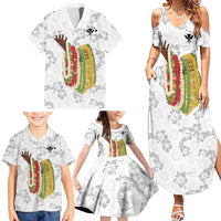 Hawaii Lei Kamehameha Family Matching Summer Maxi Dress and Hawaiian Shirt Ke'oke'o Seamless Pattern Hibiscus Flower LT9 - Polynesian Pride
