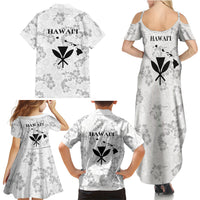 Hawaii Lei Kamehameha Family Matching Summer Maxi Dress and Hawaiian Shirt Ke'oke'o Seamless Pattern Hibiscus Flower LT9 Mom's Dress White - Polynesian Pride