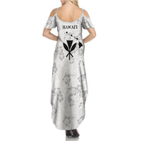 Hawaii Lei Kamehameha Family Matching Summer Maxi Dress and Hawaiian Shirt Ke'oke'o Seamless Pattern Hibiscus Flower