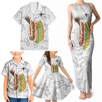 Hawaii Lei Kamehameha Family Matching Tank Maxi Dress and Hawaiian Shirt Ke'oke'o Seamless Pattern Hibiscus Flower LT9 - Polynesian Pride