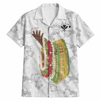 Hawaii Lei Kamehameha Hawaiian Shirt Ke'oke'o Seamless Pattern Hibiscus Flower LT9 White - Polynesian Pride