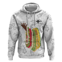 Hawaii Lei Kamehameha Hoodie Ke'oke'o Seamless Pattern Hibiscus Flower LT9 Pullover Hoodie White - Polynesian Pride
