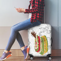 Hawaii Lei Kamehameha Luggage Cover Ke'oke'o Seamless Pattern Hibiscus Flower LT9 - Polynesian Pride