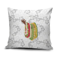 Hawaii Lei Kamehameha Pillow Cover Ke'oke'o Seamless Pattern Hibiscus Flower LT9 White - Polynesian Pride