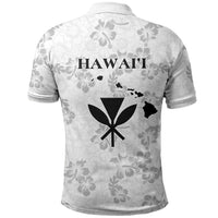 Hawaii Lei Kamehameha Polo Shirt Ke'oke'o Seamless Pattern Hibiscus Flower LT9 - Polynesian Pride