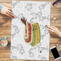 Hawaii Lei Kamehameha Puzzle Ke'oke'o Seamless Pattern Hibiscus Flower