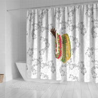Hawaii Lei Kamehameha Shower Curtain Ke'oke'o Seamless Pattern Hibiscus Flower LT9 - Polynesian Pride