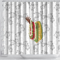 Hawaii Lei Kamehameha Shower Curtain Ke'oke'o Seamless Pattern Hibiscus Flower LT9 - Polynesian Pride