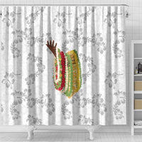 Hawaii Lei Kamehameha Shower Curtain Ke'oke'o Seamless Pattern Hibiscus Flower LT9 - Polynesian Pride