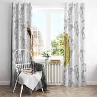 Hawaii Lei Kamehameha Window Curtain Ke'oke'o Seamless Pattern Hibiscus Flower