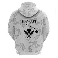 Hawaii Lei Kamehameha Zip Hoodie Ke'oke'o Seamless Pattern Hibiscus Flower LT9 - Polynesian Pride