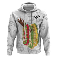 Hawaii Lei Kamehameha Zip Hoodie Ke'oke'o Seamless Pattern Hibiscus Flower LT9 Pullover Hoodie White - Polynesian Pride