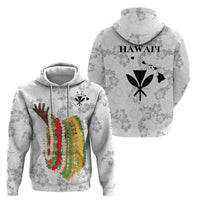 Hawaii Lei Kamehameha Zip Hoodie Ke'oke'o Seamless Pattern Hibiscus Flower LT9 - Polynesian Pride
