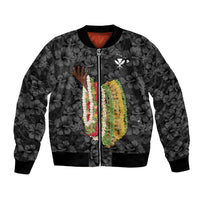 Hawaii Lei Kamehameha Bomber Jacket Ele'ele Seamless Pattern Hibiscus Flower