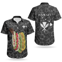 Hawaii Lei Kamehameha Couples Matching Long Sleeve Bodycon Dress and Hawaiian Shirt Ele'ele Seamless Pattern Hibiscus Flower LT9 - Polynesian Pride