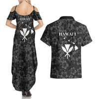 Hawaii Lei Kamehameha Couples Matching Summer Maxi Dress and Hawaiian Shirt Ele'ele Seamless Pattern Hibiscus Flower LT9 - Polynesian Pride
