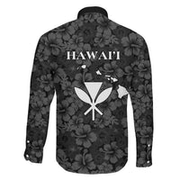 Hawaii Lei Kamehameha Family Matching Off The Shoulder Long Sleeve Dress and Hawaiian Shirt Ele'ele Seamless Pattern Hibiscus Flower