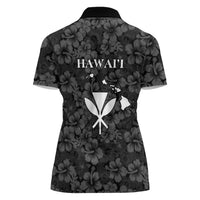 Hawaii Lei Kamehameha Women Polo Shirt Ele'ele Seamless Pattern Hibiscus Flower LT9 - Polynesian Pride