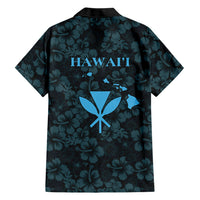 Hawaii Lei Kamehameha Family Matching Off The Shoulder Long Sleeve Dress and Hawaiian Shirt Uliuli Seamless Pattern Hibiscus Flower LT9 Dad's Shirt - Long Sleeve Blue - Polynesian Pride