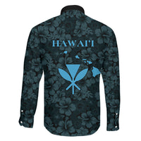 Hawaii Lei Kamehameha Family Matching Short Sleeve Bodycon Dress and Hawaiian Shirt Uliuli Seamless Pattern Hibiscus Flower LT9 Son's Shirt Blue - Polynesian Pride