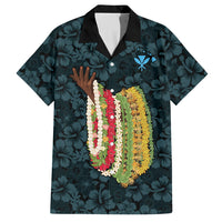 Hawaii Lei Kamehameha Hawaiian Shirt Uliuli Seamless Pattern Hibiscus Flower LT9 Blue - Polynesian Pride