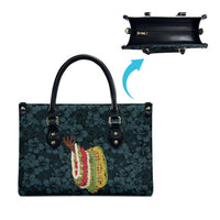 Hawaii Lei Kamehameha Leather Bag Uliuli Seamless Pattern Hibiscus Flower