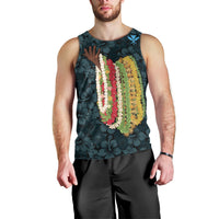 Hawaii Lei Kamehameha Men Tank Top Uliuli Seamless Pattern Hibiscus Flower