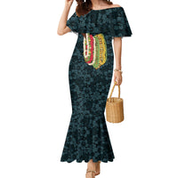 Hawaii Lei Kamehameha Mermaid Dress Uliuli Seamless Pattern Hibiscus Flower LT9 Women Blue - Polynesian Pride