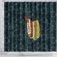 Hawaii Lei Kamehameha Shower Curtain Uliuli Seamless Pattern Hibiscus Flower