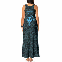 Hawaii Lei Kamehameha Tank Maxi Dress Uliuli Seamless Pattern Hibiscus Flower LT9 - Polynesian Pride