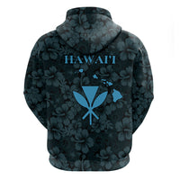 Hawaii Lei Kamehameha Zip Hoodie Uliuli Seamless Pattern Hibiscus Flower LT9 - Polynesian Pride