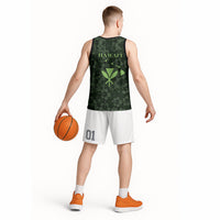 Hawaii Lei Kamehameha Basketball Jersey Oma'oma'o Seamless Pattern Hibiscus Flower