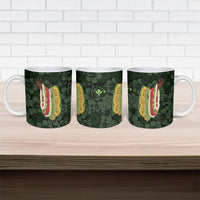 Hawaii Lei Kamehameha Ceramic Mug Oma'oma'o Seamless Pattern Hibiscus Flower